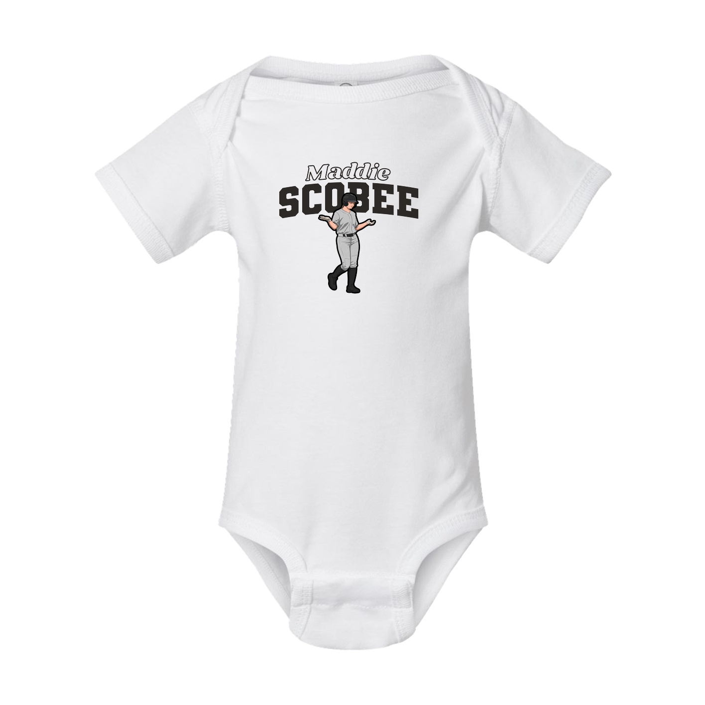 Baby Onesie — Name Arch in White