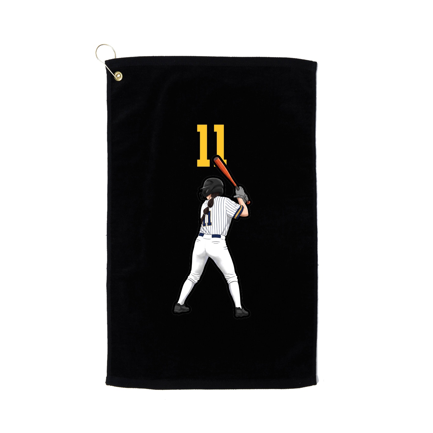Golf Towel — Number Top in Black