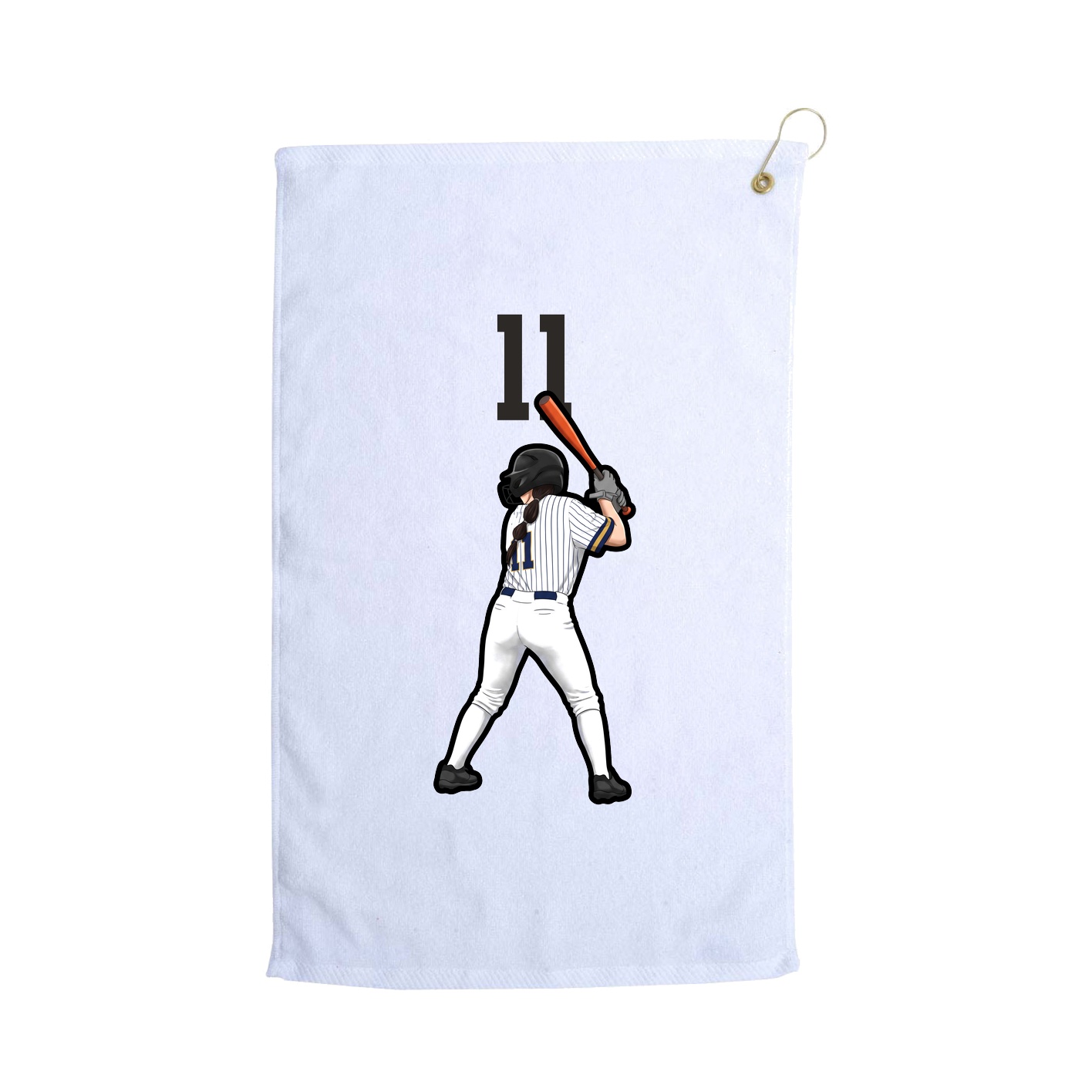 Golf Towel — Number Top in White