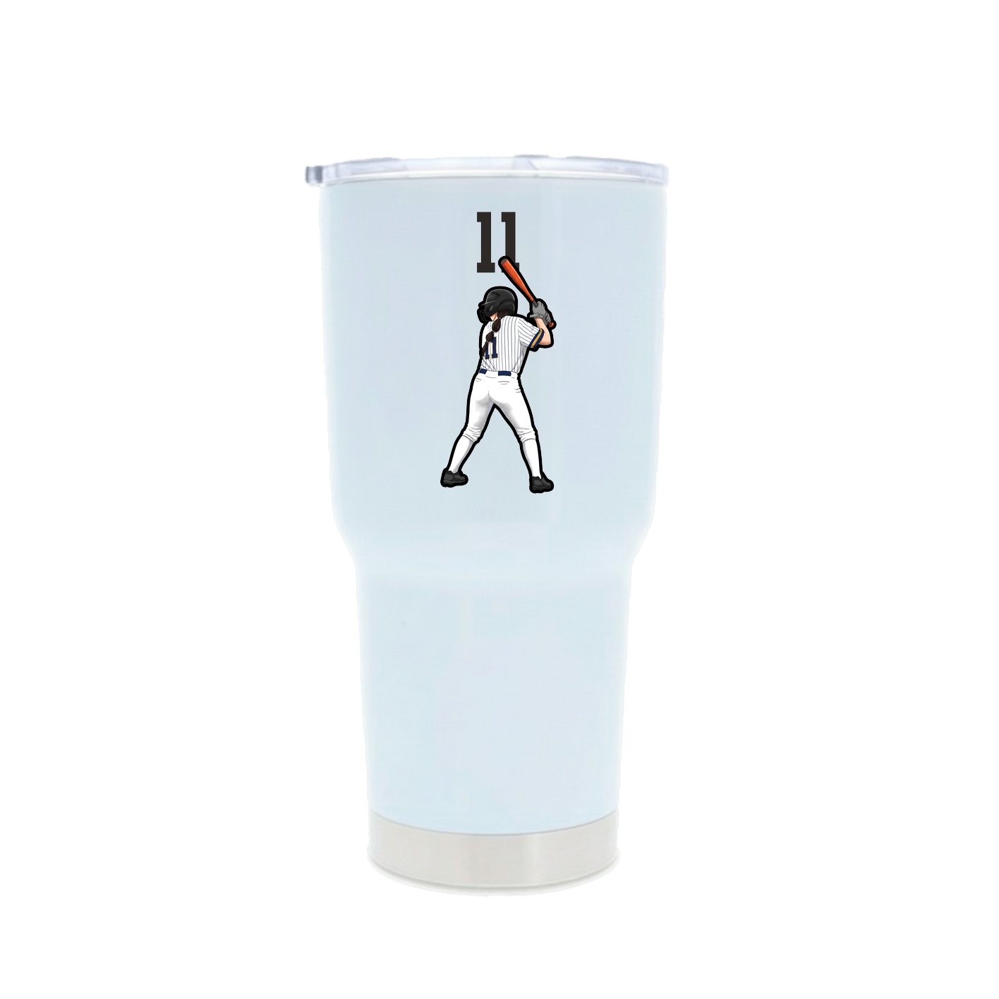 30oz Stainless Steel Tumbler — Number Top in White