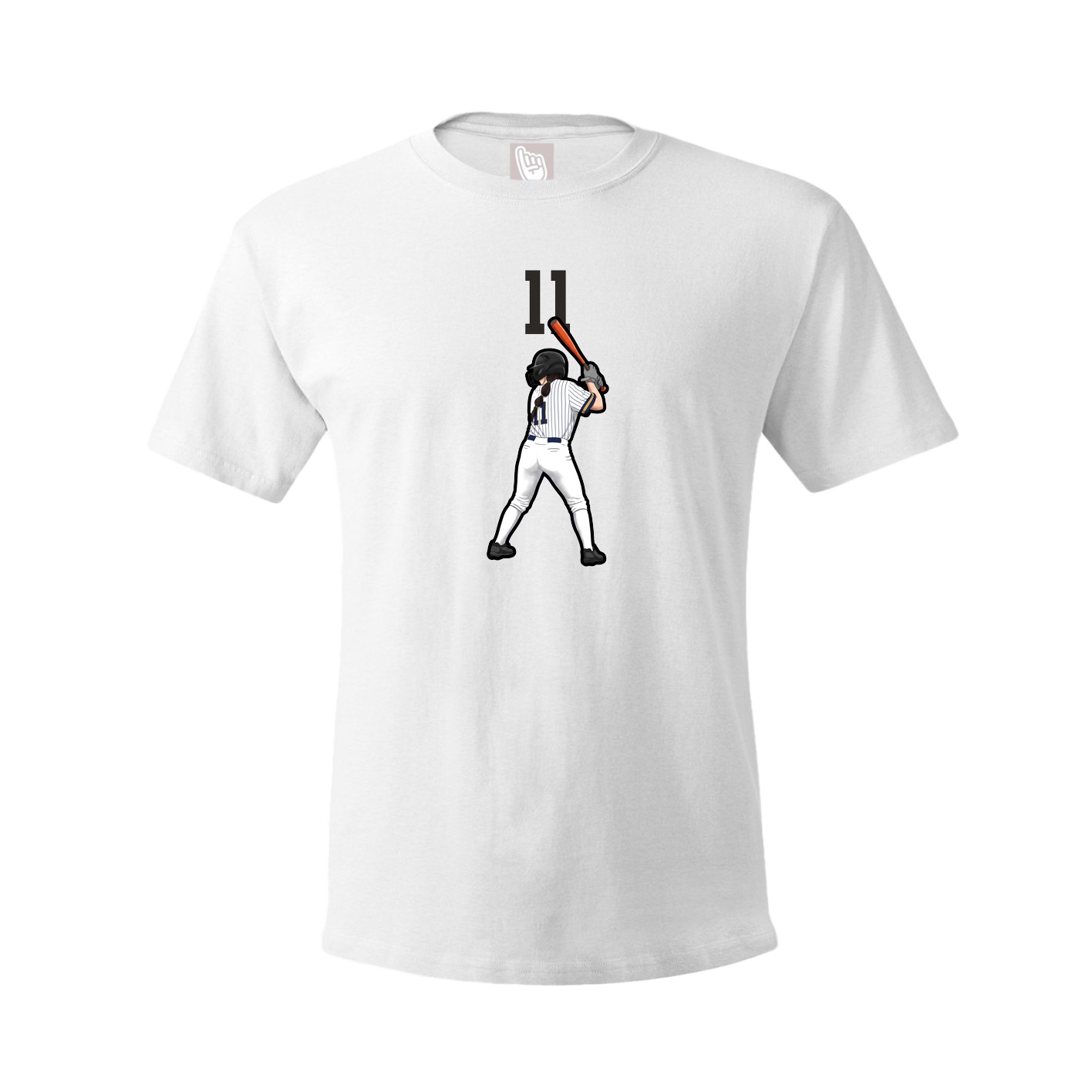 Youth Tee — Number Top in White