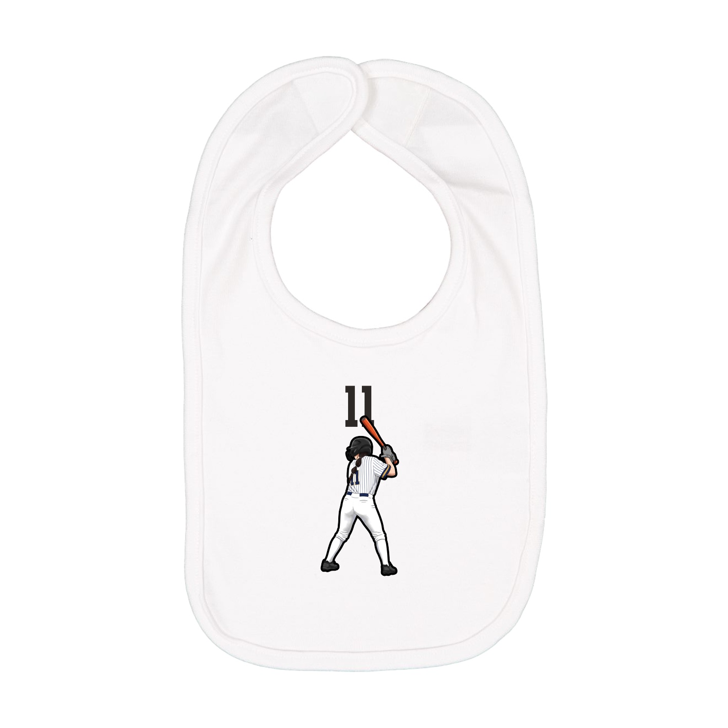 Infant Bib — Number Top in White