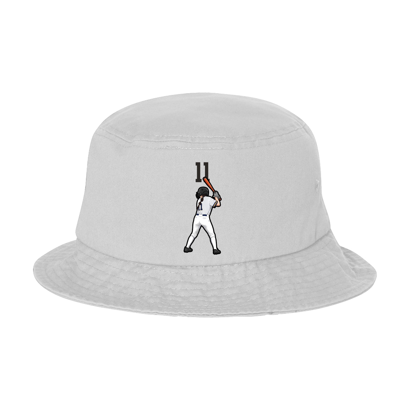 Bucket Cap — Number Top in White
