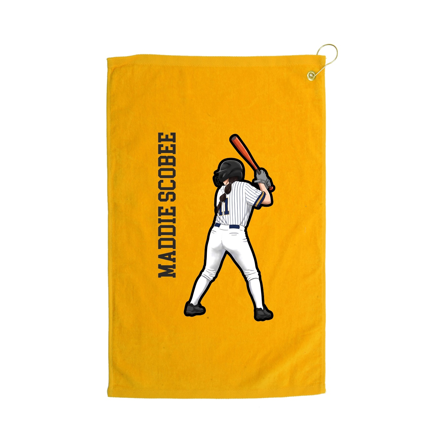 Golf Towel — Name Vertical in Gold