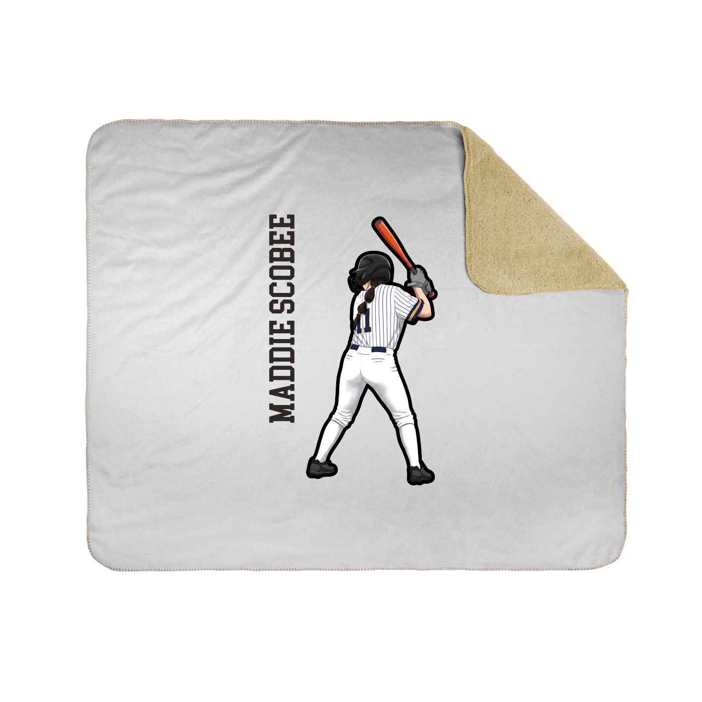 Throw Blanket — Name Vertical in White