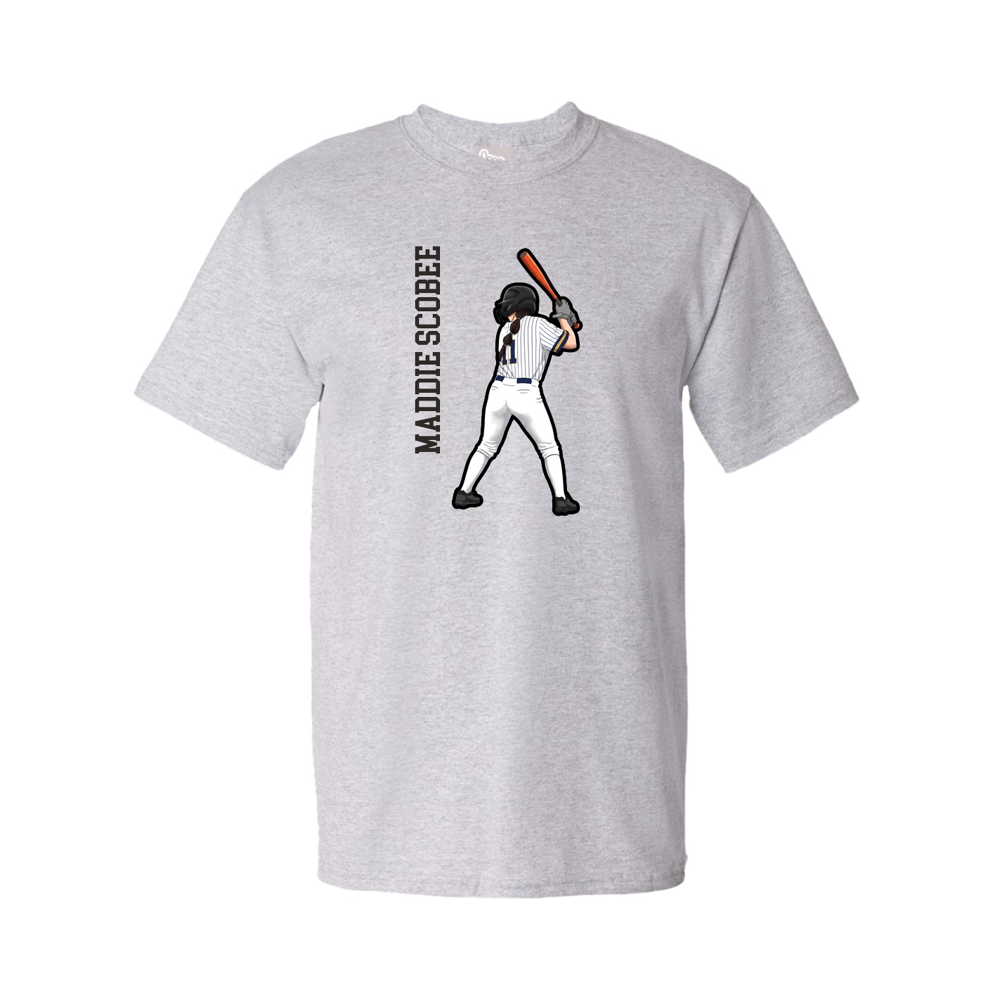 Tee — Name Vertical in Grey
