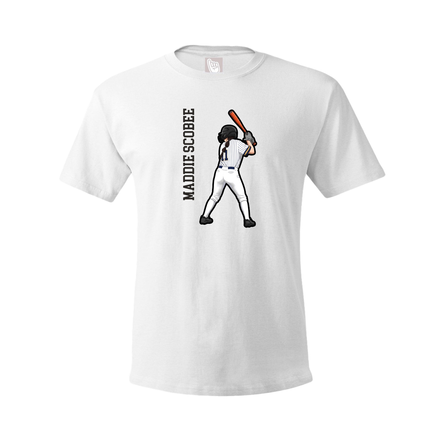 Tee — Name Vertical in White
