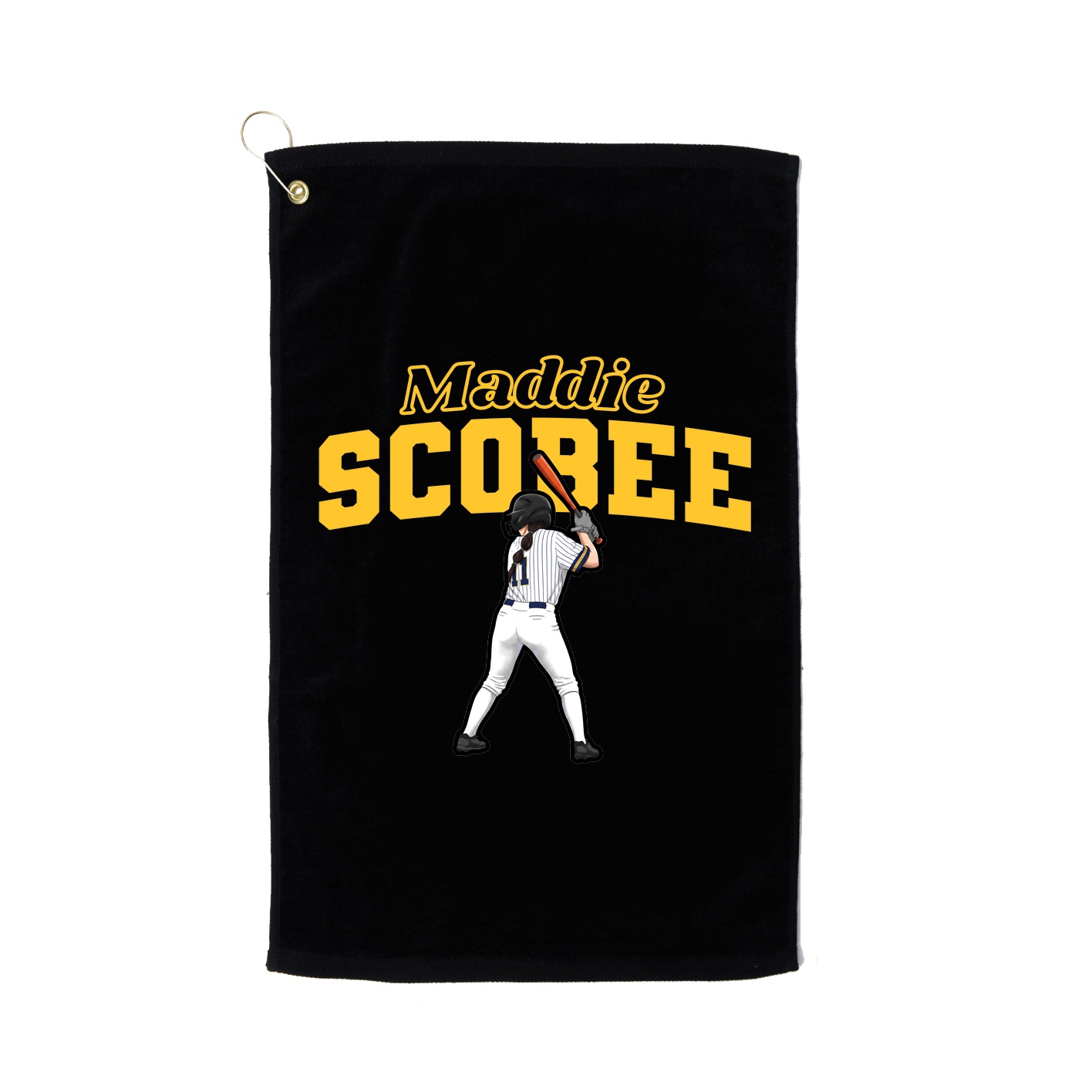 Golf Towel — Name Arch in Black