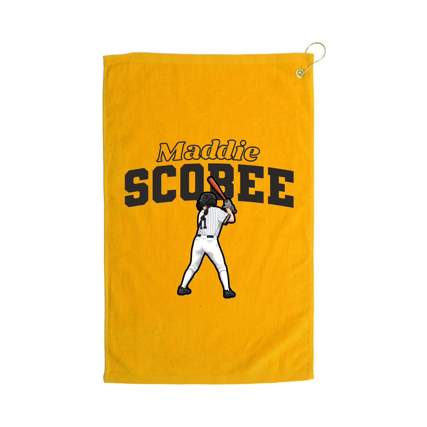 Golf Towel — Name Arch in Gold