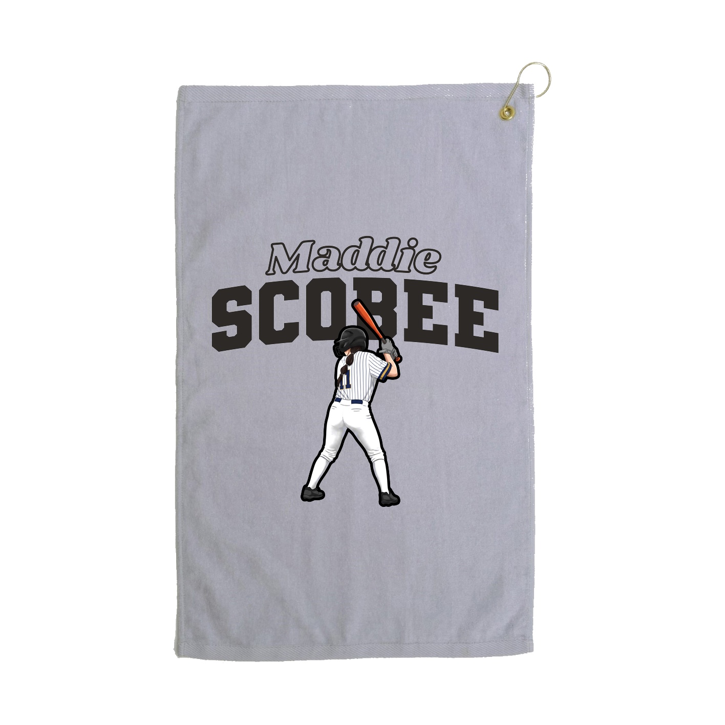 Golf Towel — Name Arch in Grey