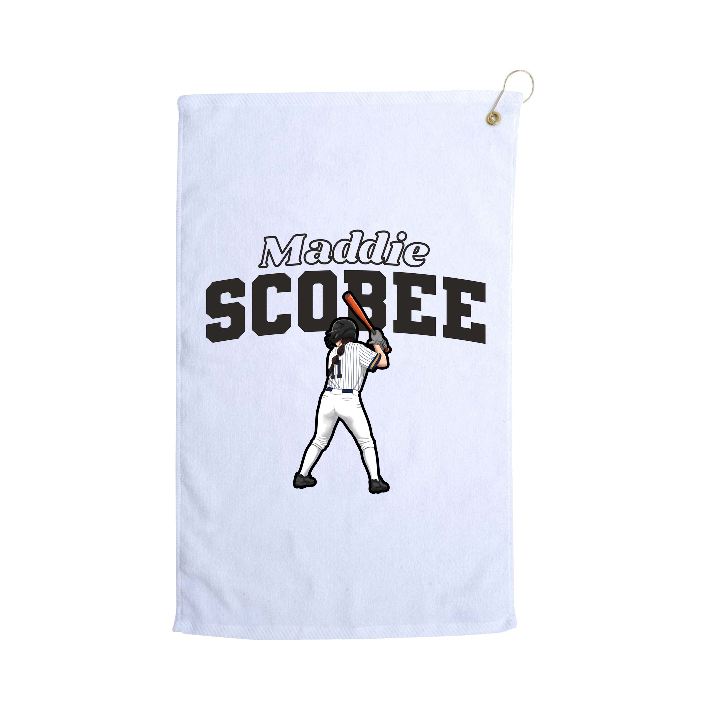 Golf Towel — Name Arch in White