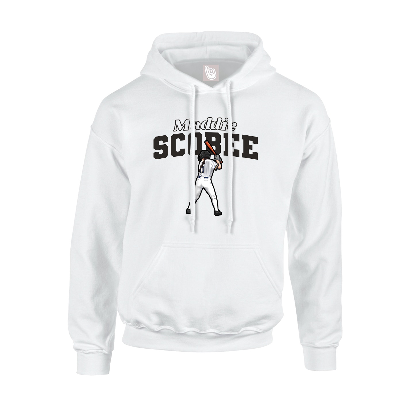 Hoodie — Name Arch in White