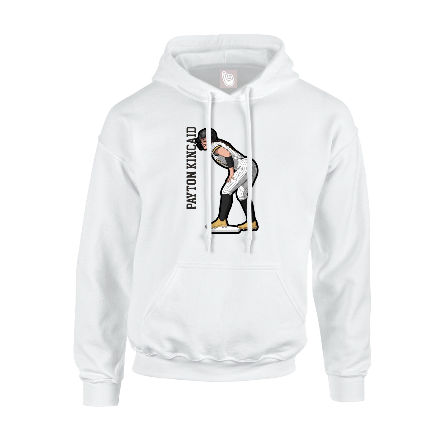 Hoodie — Name Vertical in White