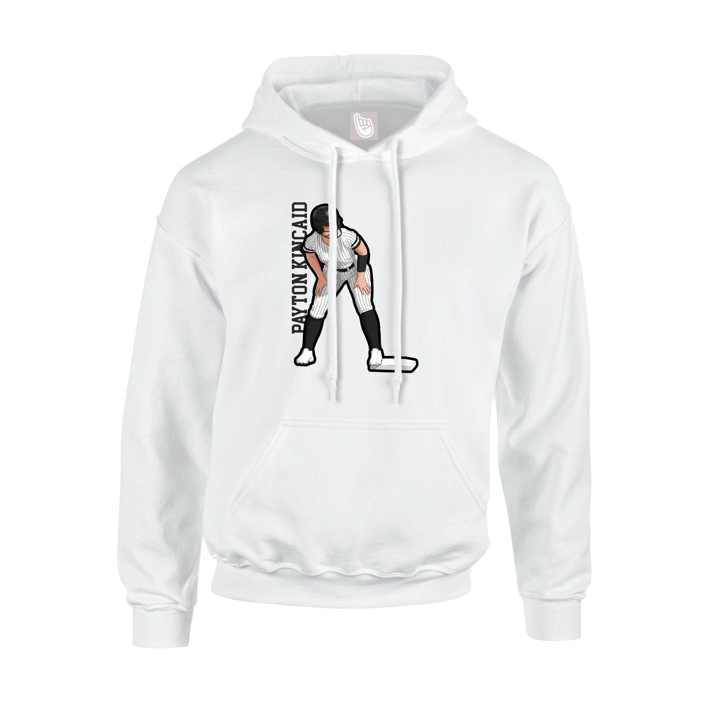 Youth Hoodie — Name Vertical in White