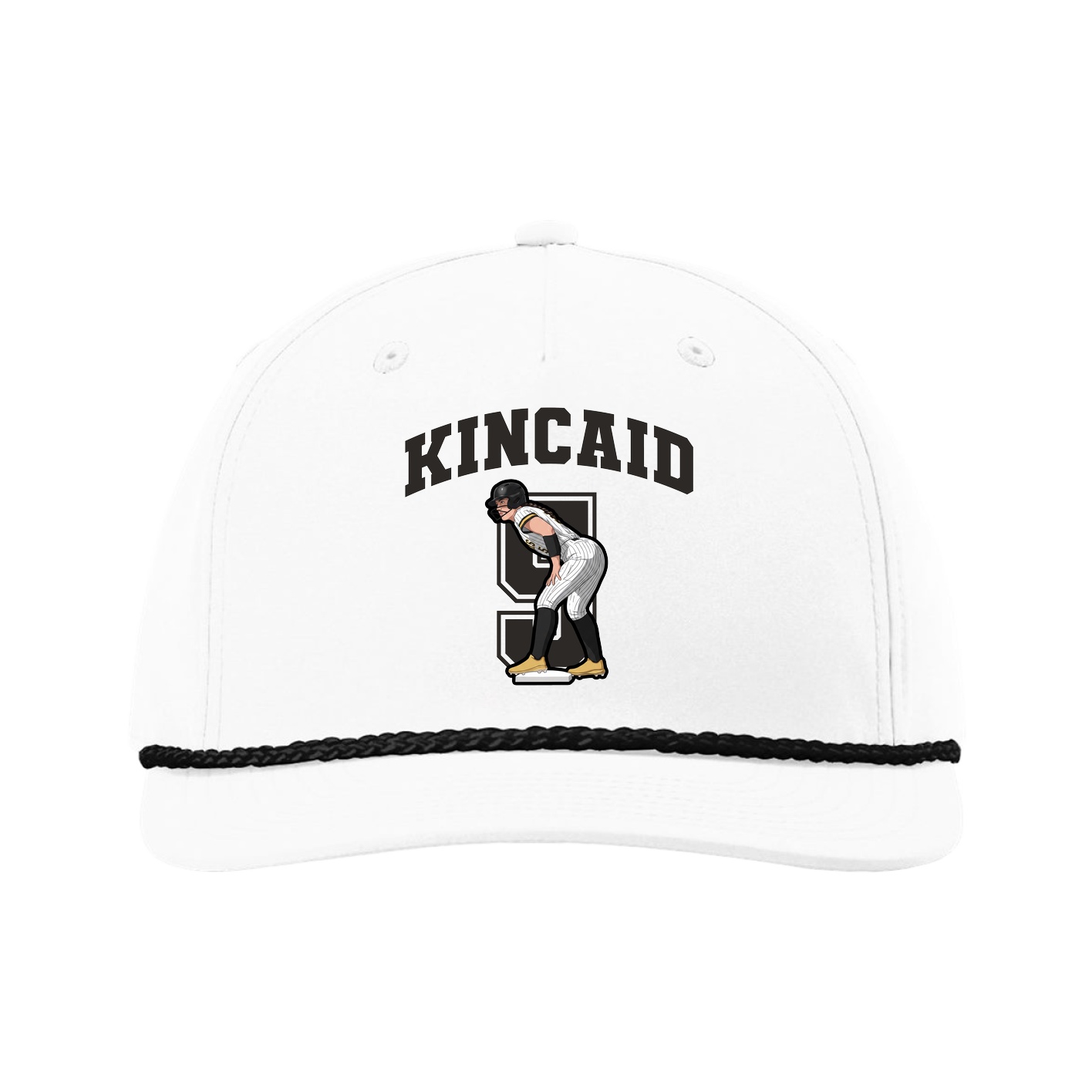 Five-Panel Classic Rope Cap — Number in White