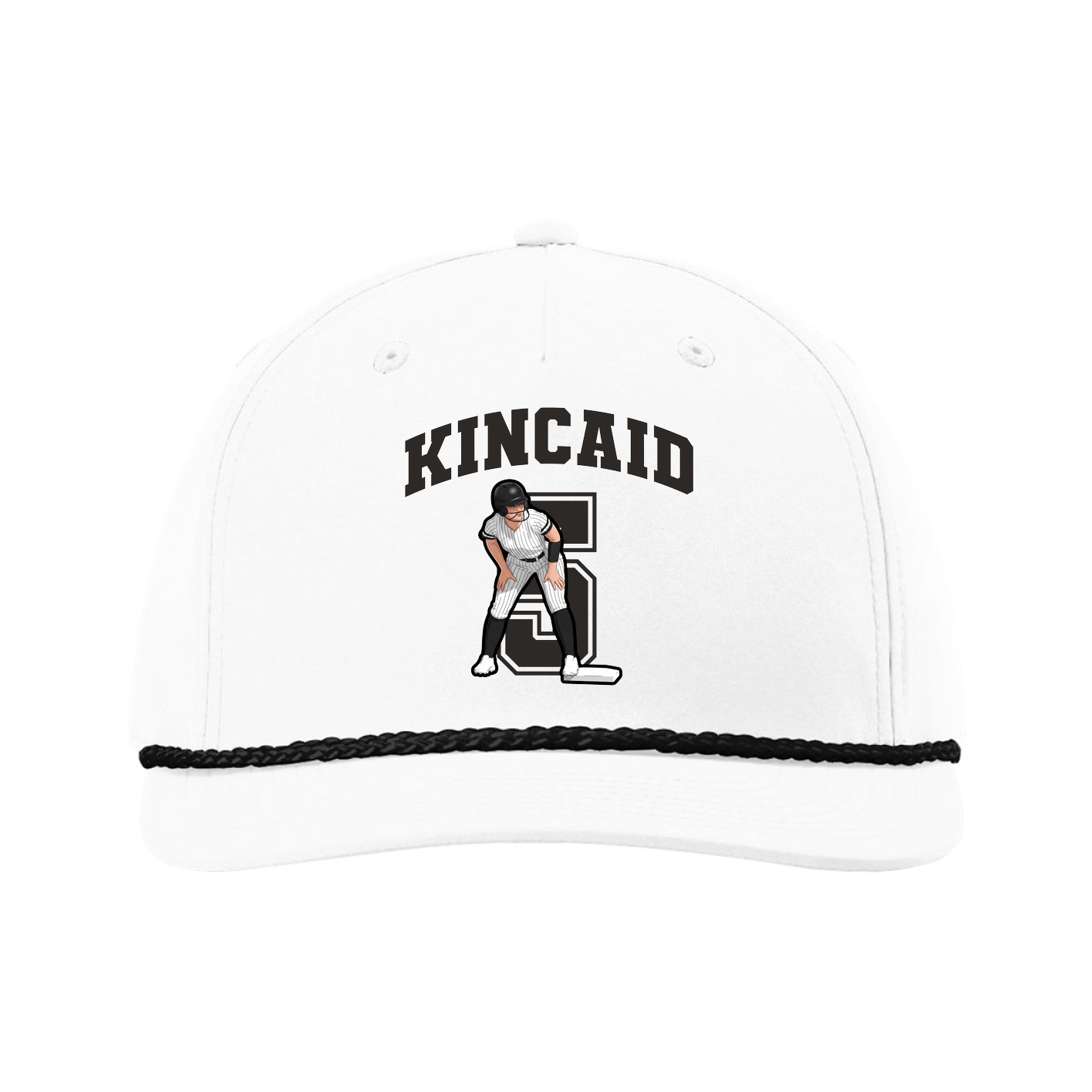 Five-Panel Classic Rope Cap — Number in White