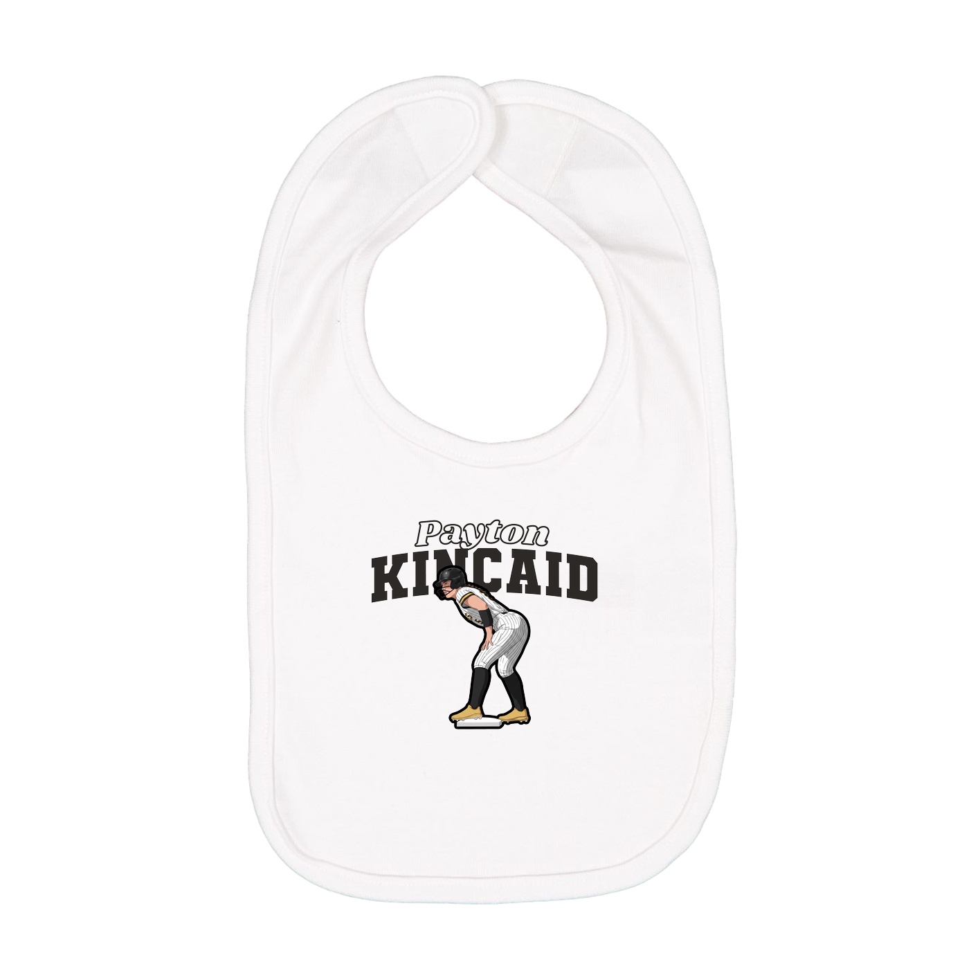 Infant Bib — Name Arch in White