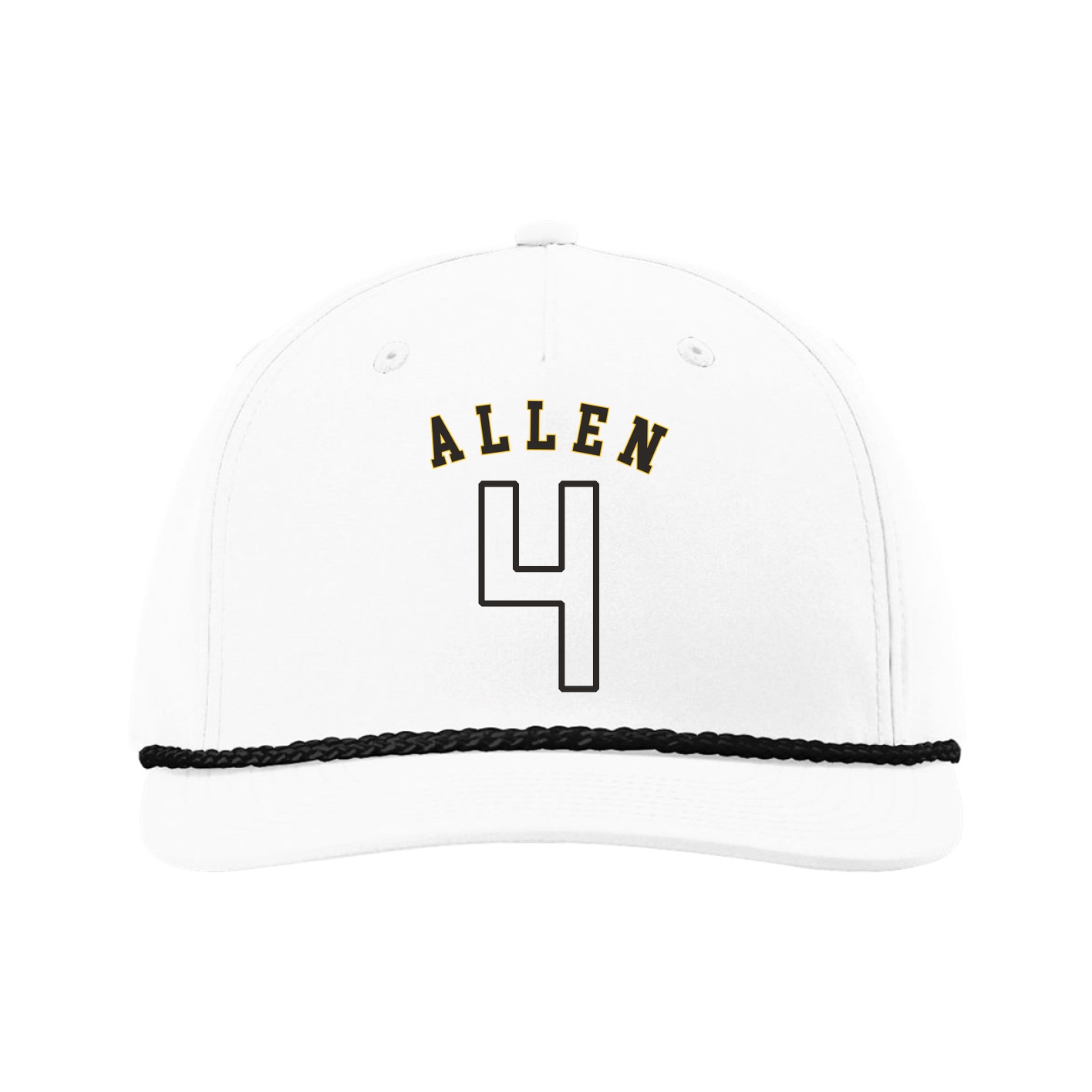 Five-Panel Classic Rope Cap — Shirsey Arch in White