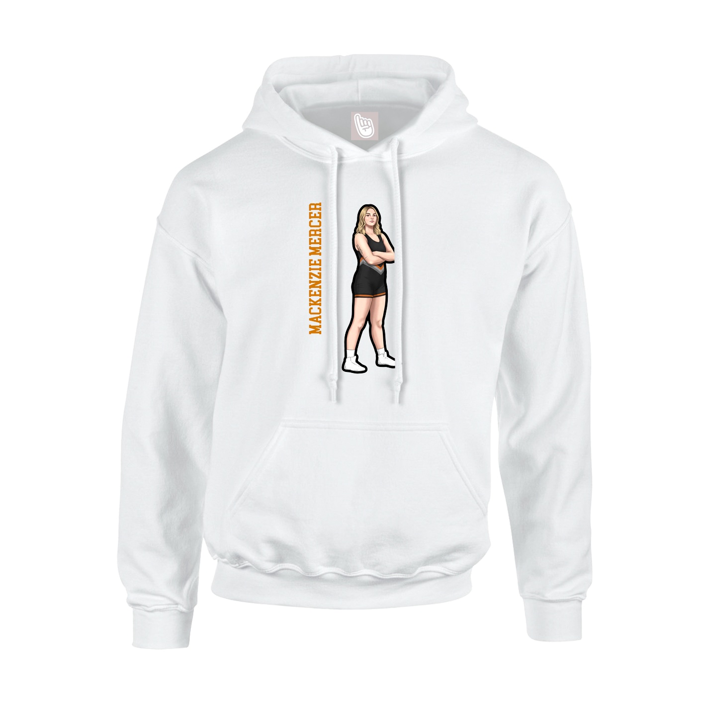Youth Hoodie — Name Vertical in White
