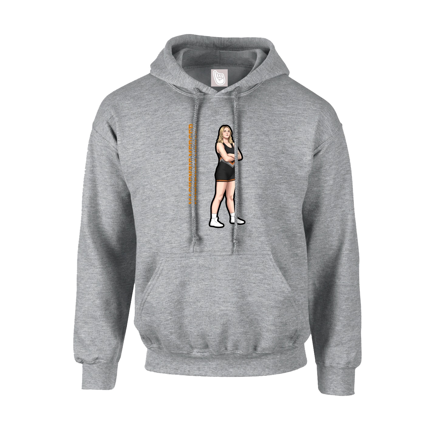 Youth Hoodie — Name Vertical in Grey