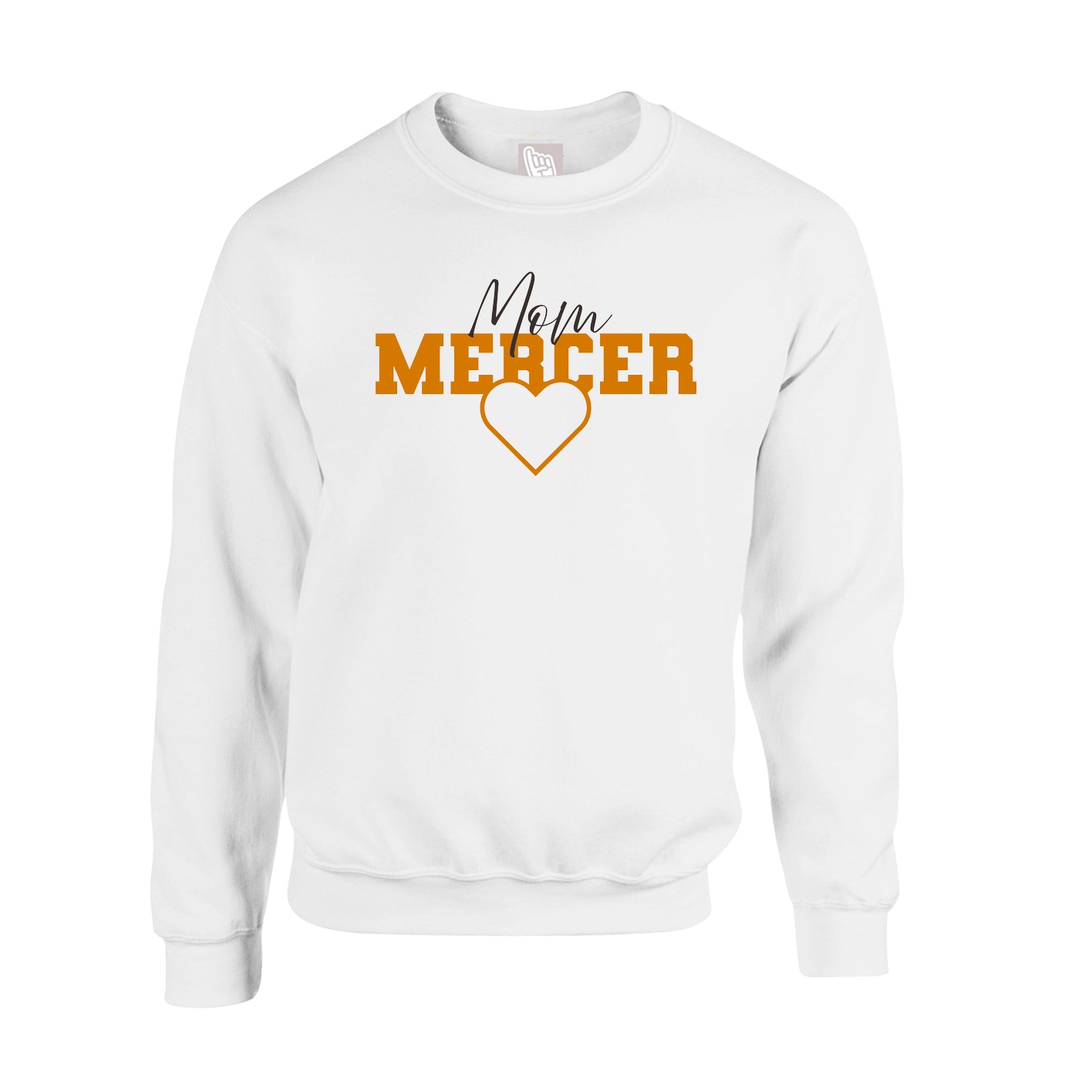 Fleece Crew — Mothers Day Heart in White