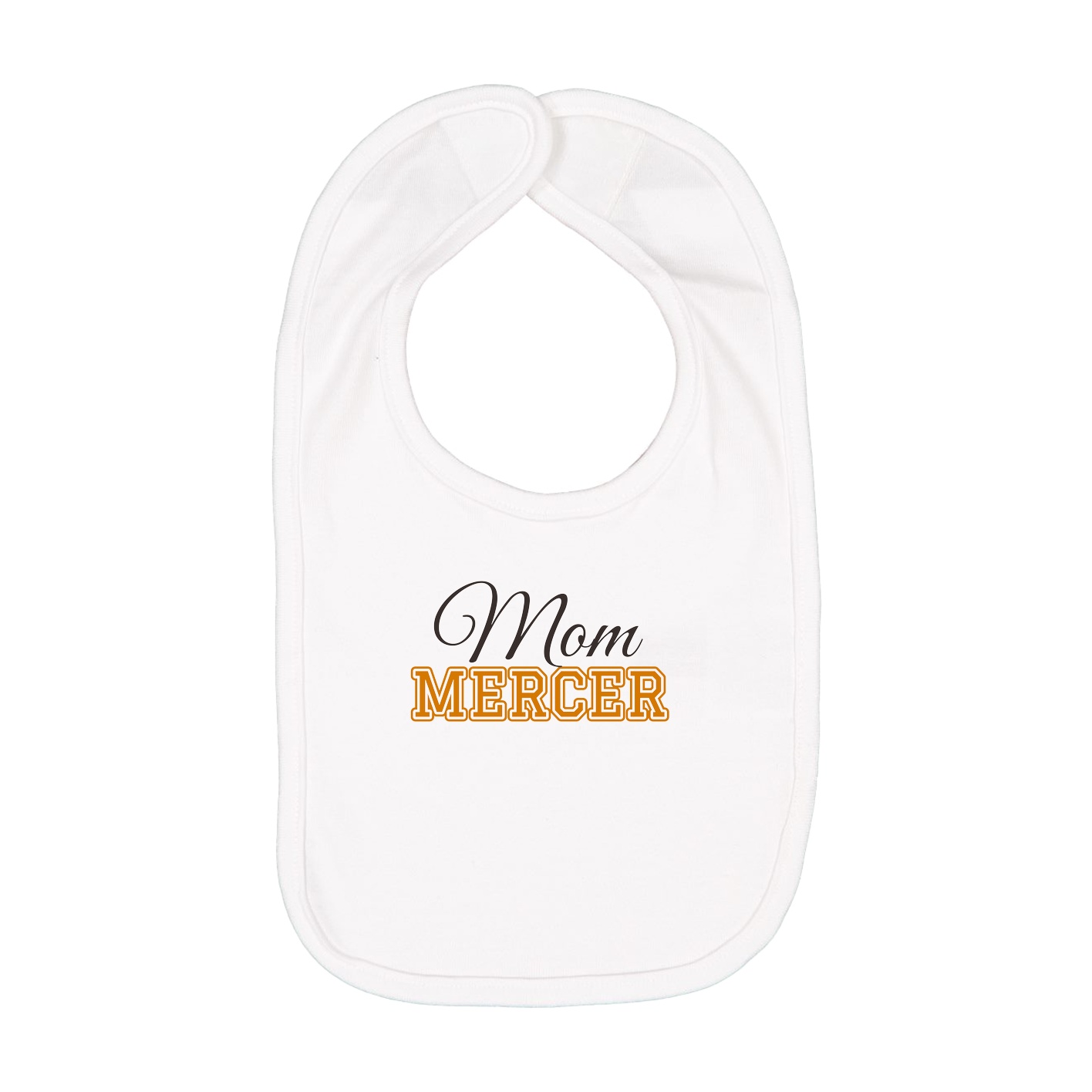 Infant Bib — Mothers Day Block in White