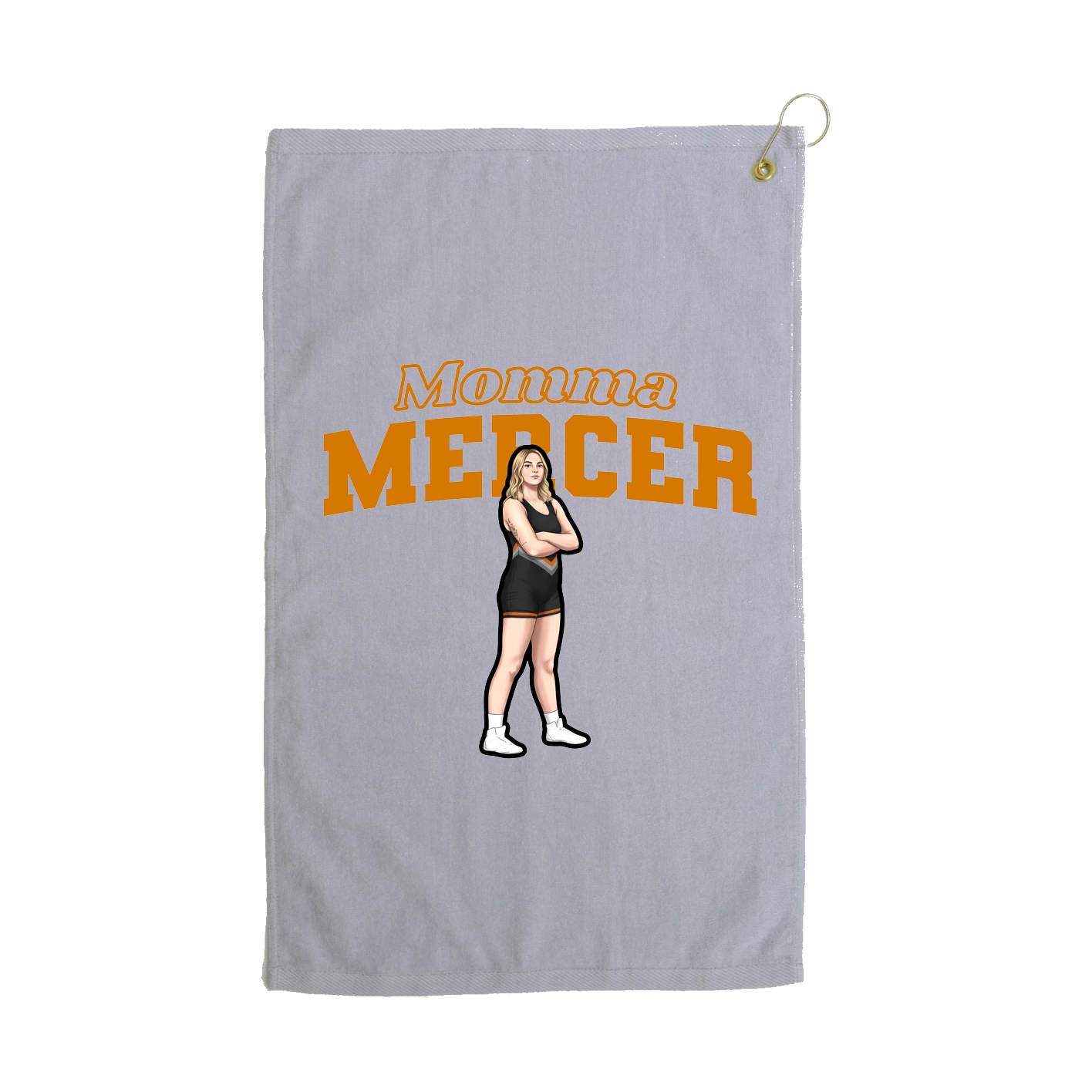 Golf Towel — Mothers Day Block in Grey