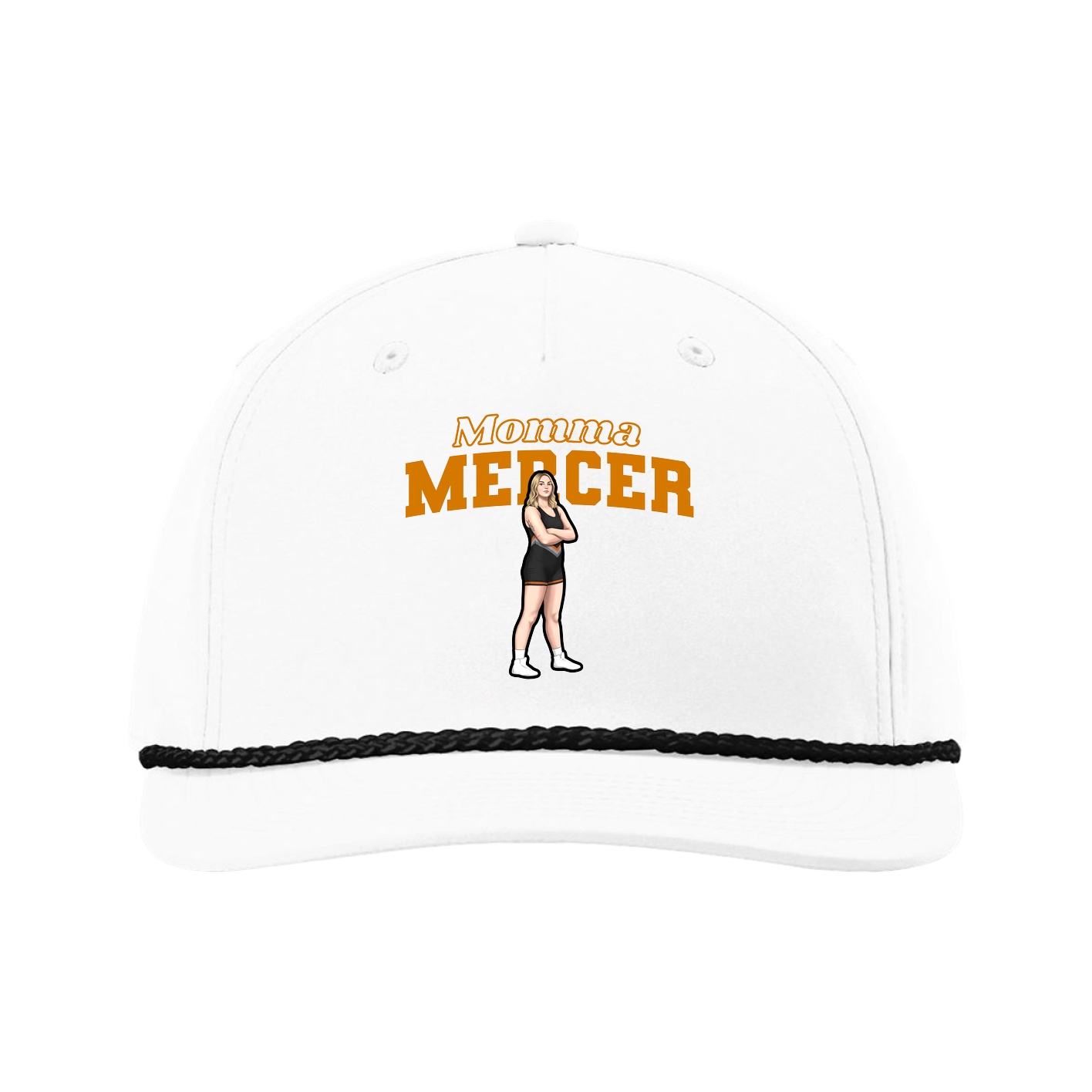 Five-Panel Classic Rope Cap — Mothers Day Block in White