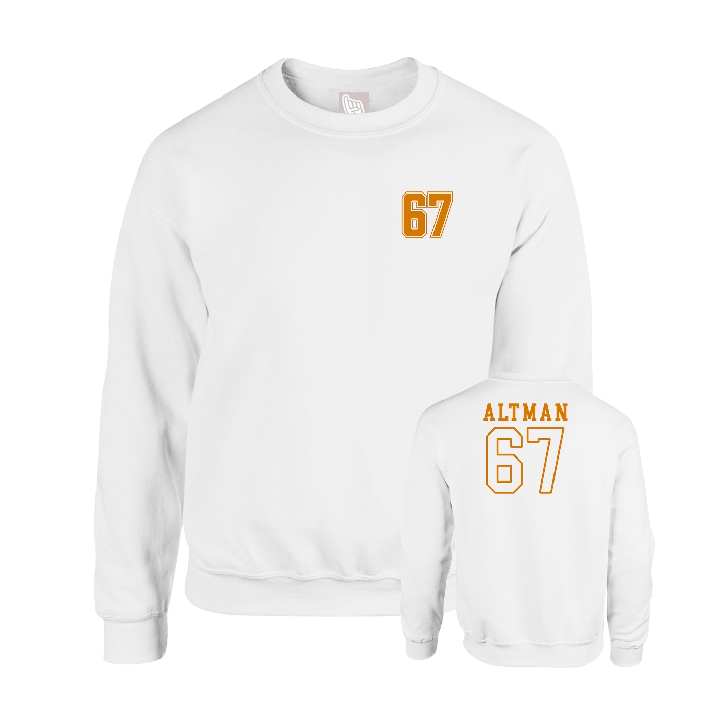Fleece Crew — Chest Back in White