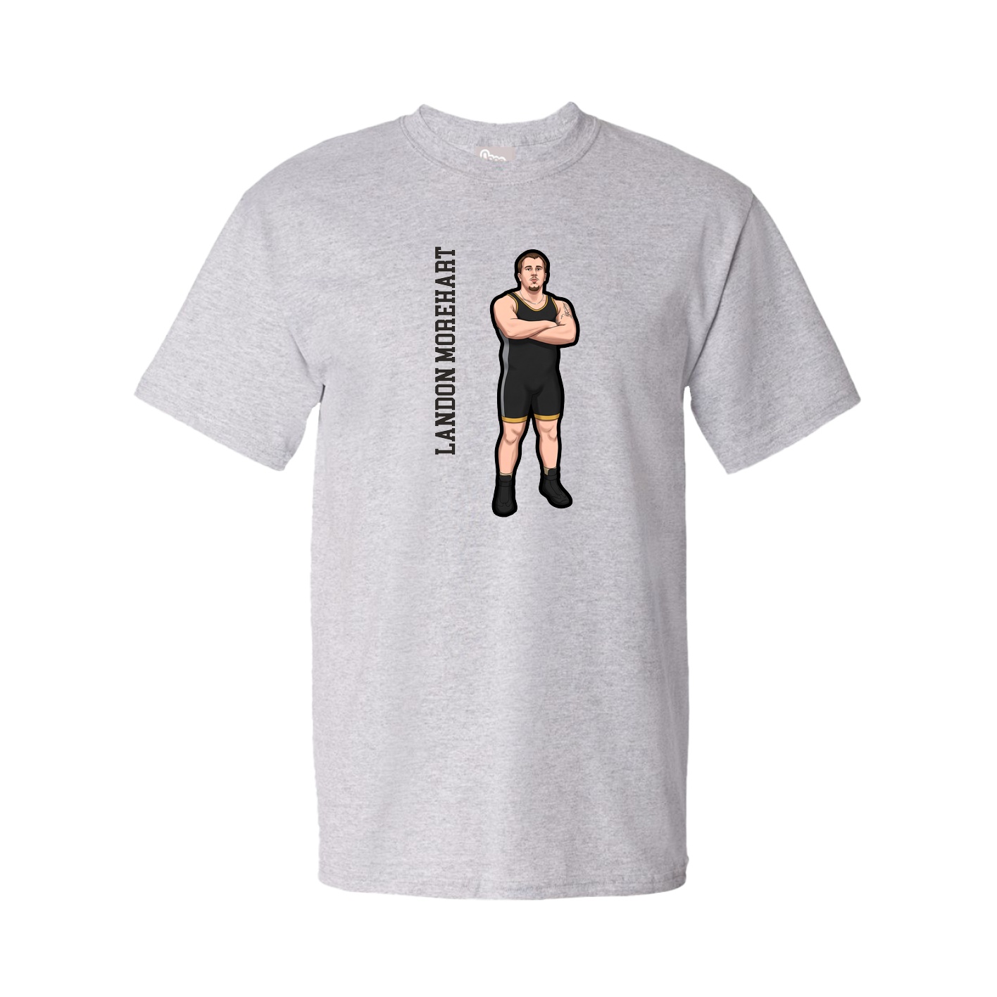 Tee — Name Vertical in Grey