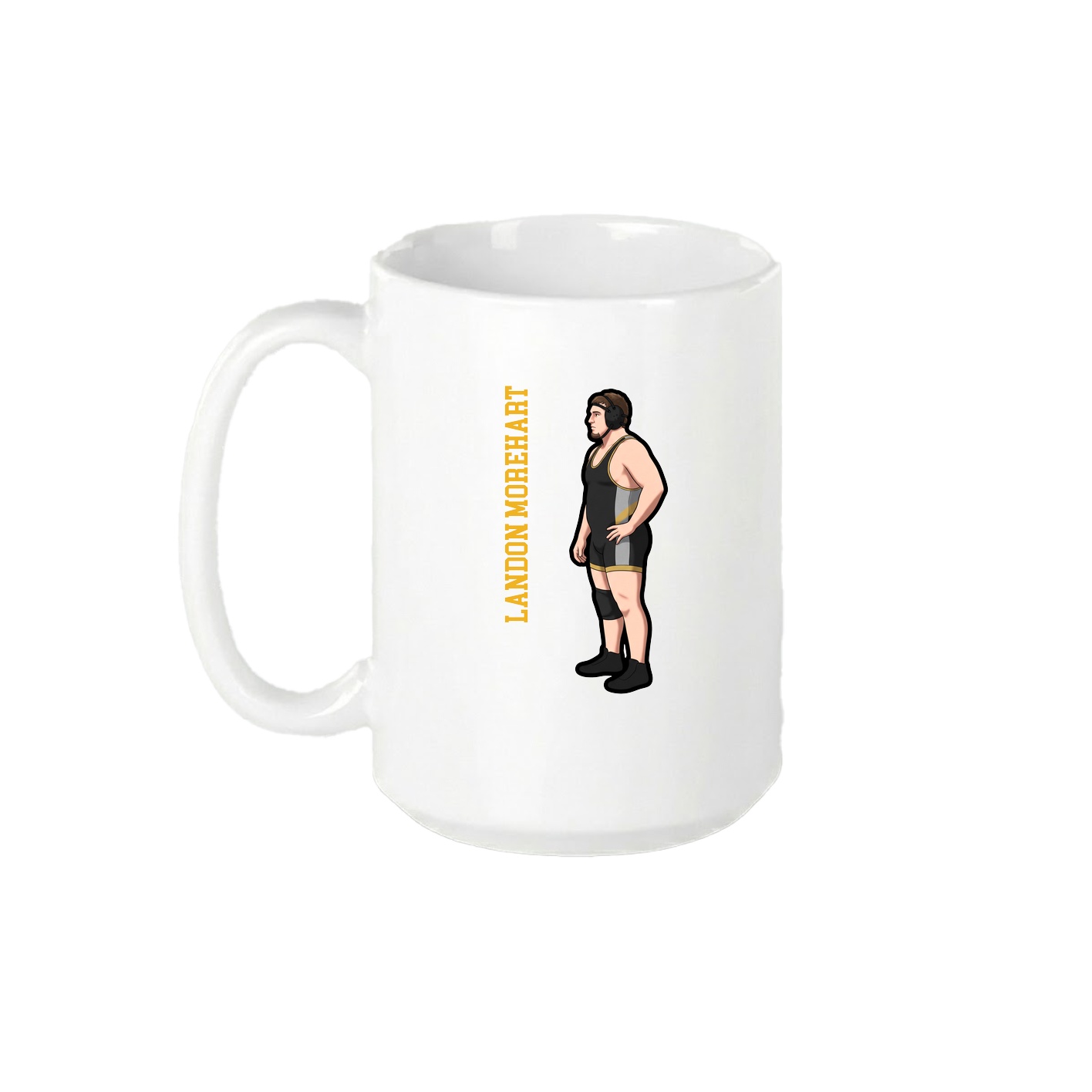 15oz Coffee Mug — Name Vertical in White