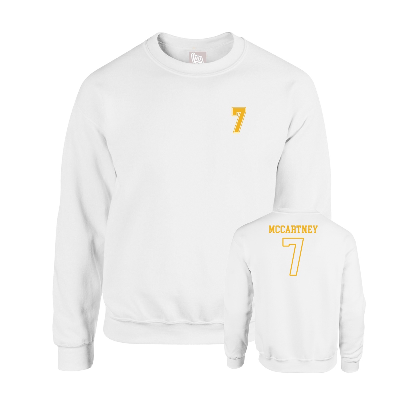 Fleece Crew — Chest Back in White