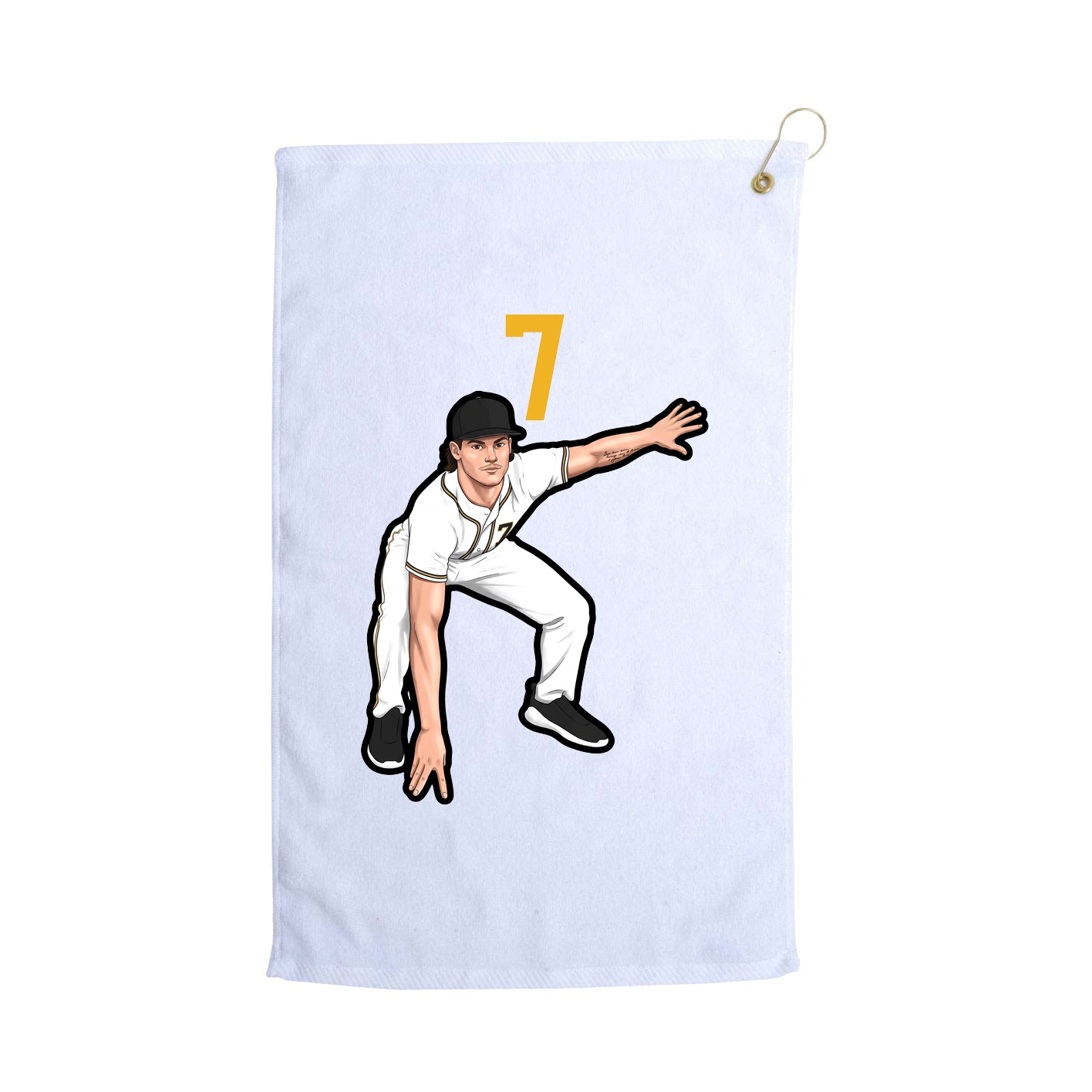 Golf Towel — Number Top in White