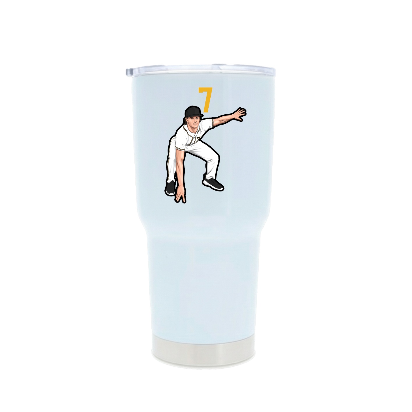 30oz Stainless Steel Tumbler — Number Top in White