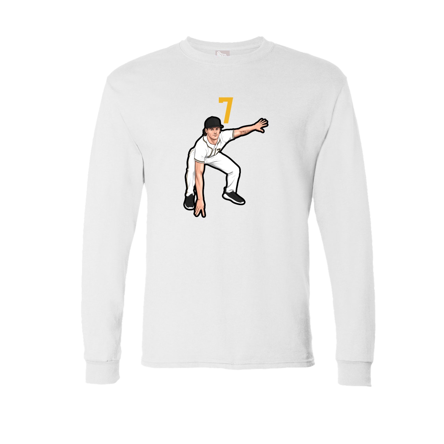 Long Sleeve Tee — Number Top in White