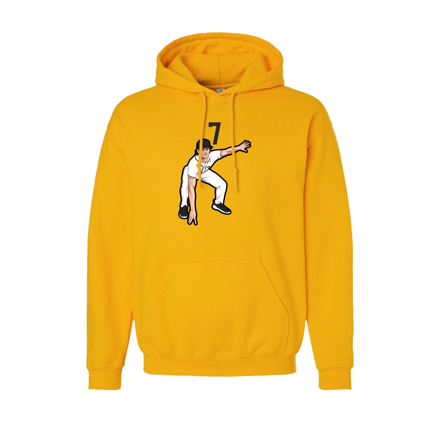 Youth Hoodie — Number Top in Gold