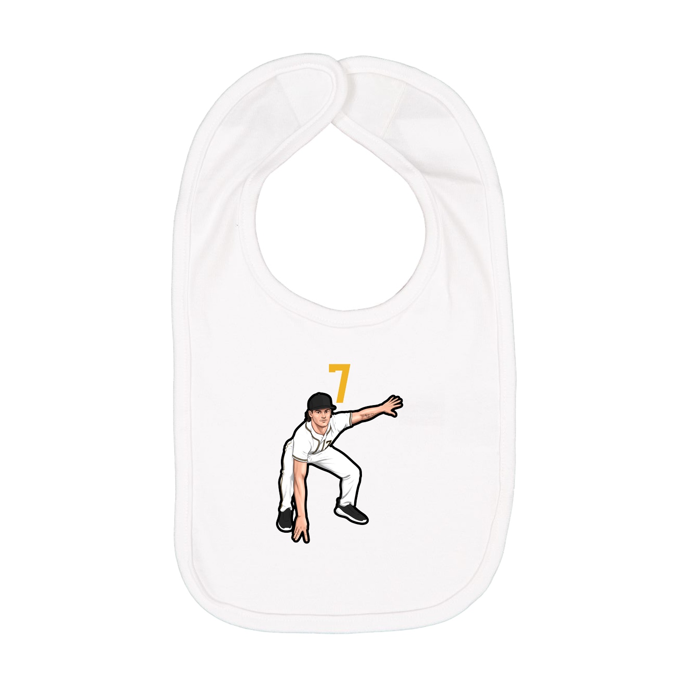 Infant Bib — Number Top in White