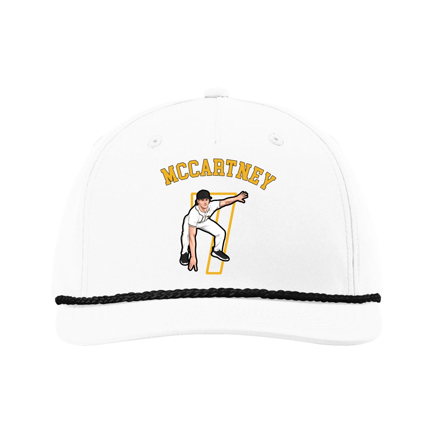 Five-Panel Classic Rope Cap — Shirsey Arch in White