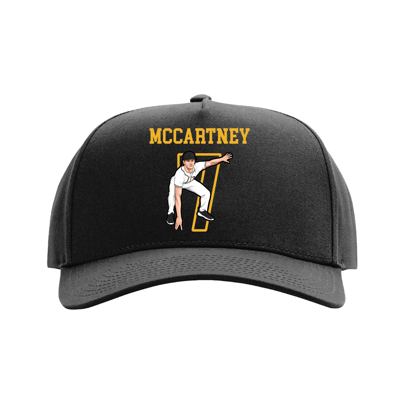 Full Fabric Five-Panel Champ Cap — Shirsey in Black