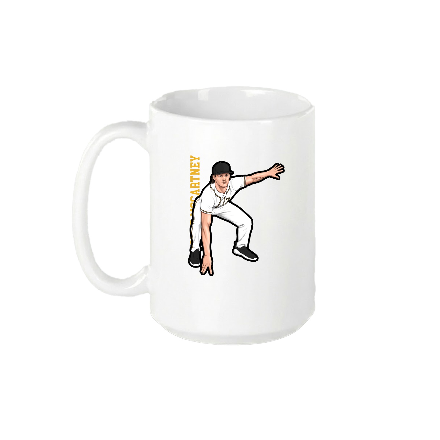 15oz Coffee Mug — Name Vertical in White