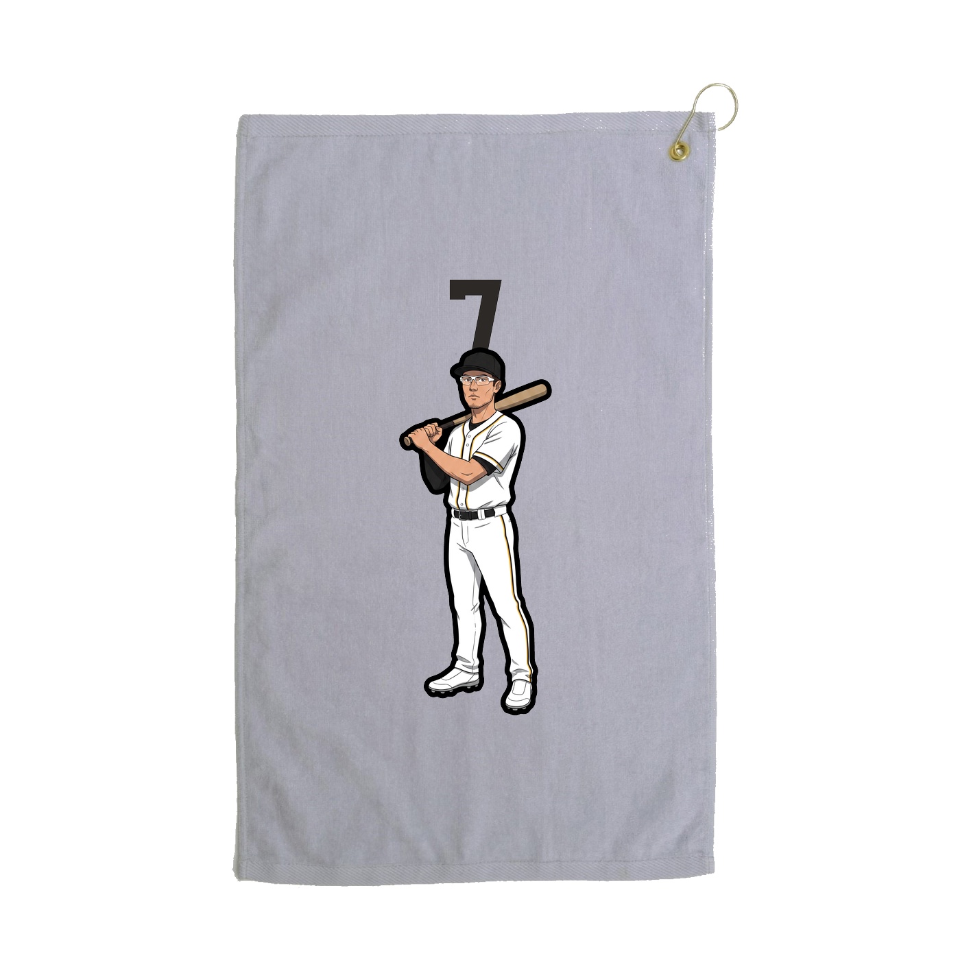 Golf Towel — Number Top in Grey