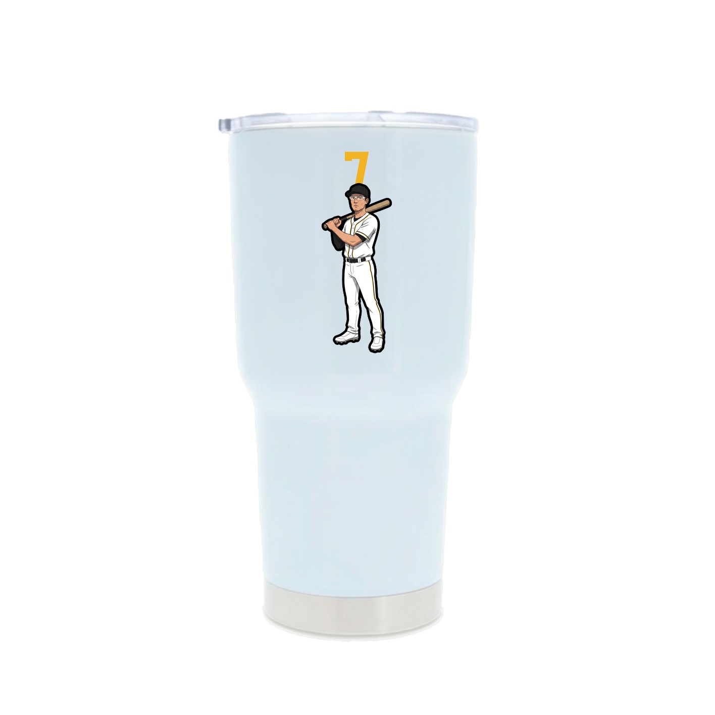 30oz Stainless Steel Tumbler — Number Top in White