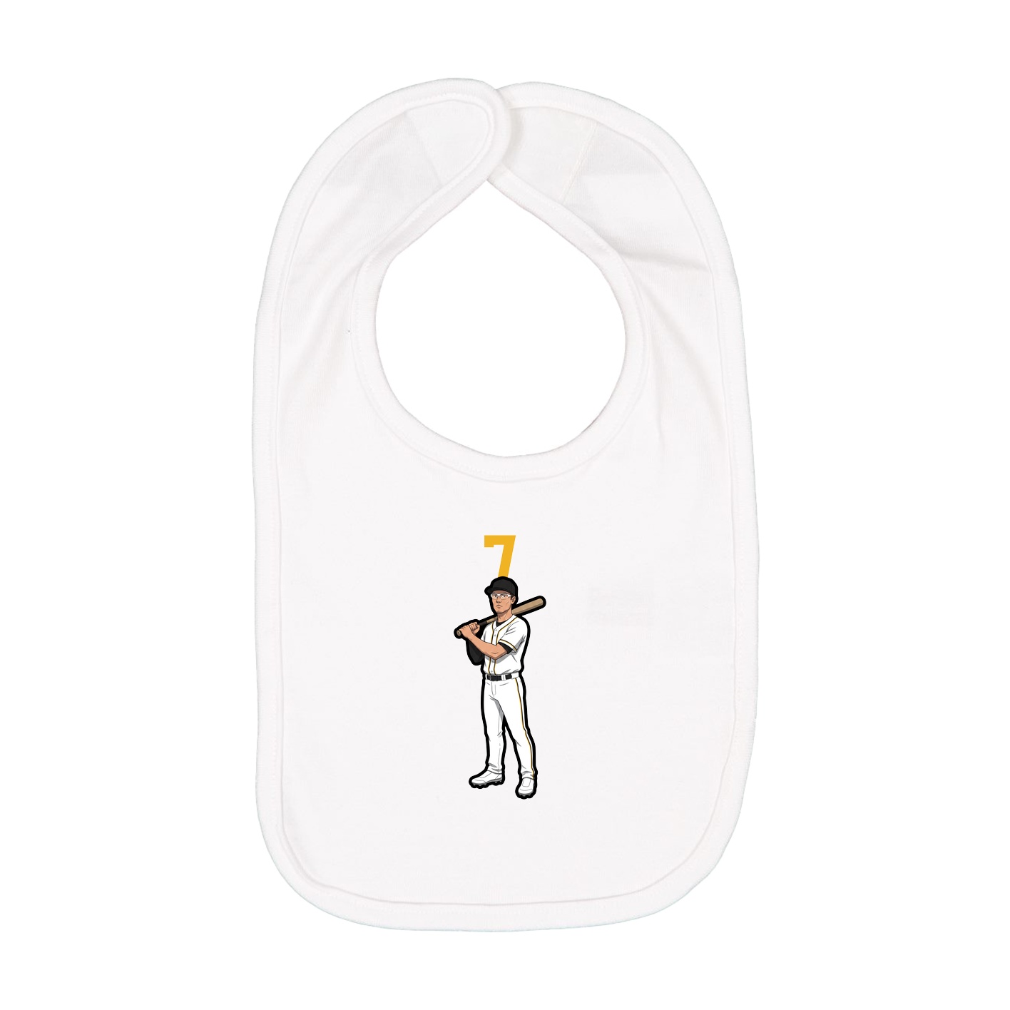 Infant Bib — Number Top in White