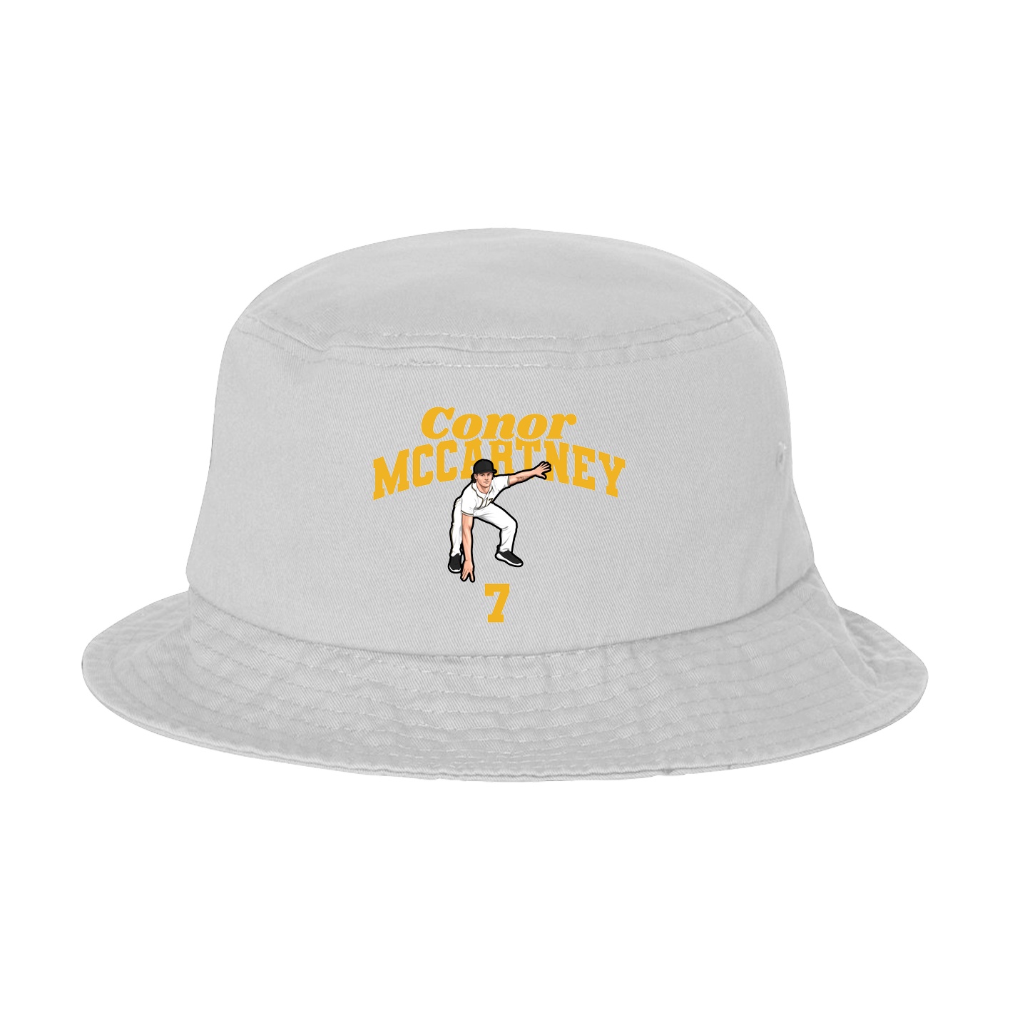 Bucket Cap — Signature Arch in White