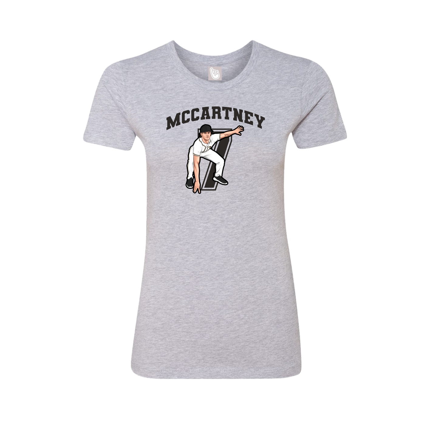 Fitted Women's Tee — Number in Grey