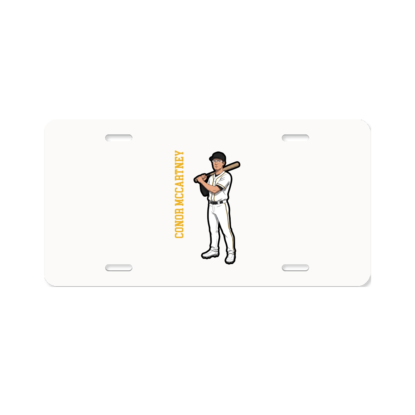 License Plate — Name Vertical in Classic
