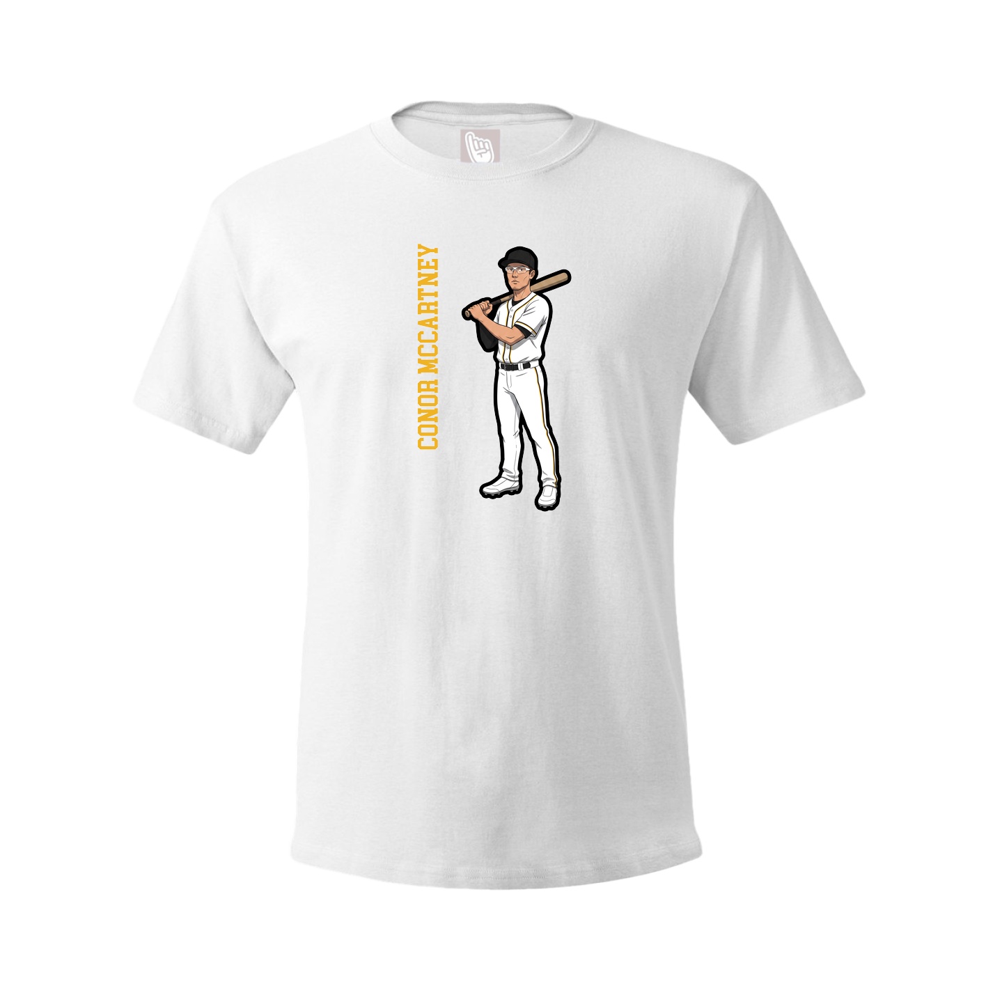 Tee — Name Vertical in White