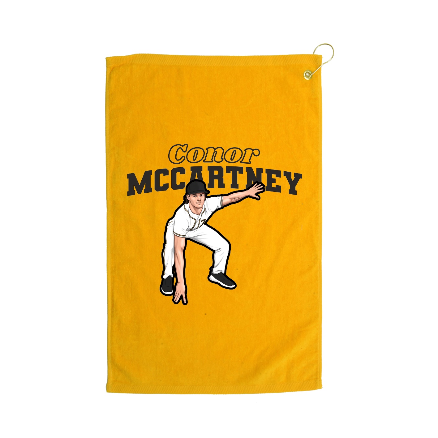 Golf Towel — Name Arch in Gold