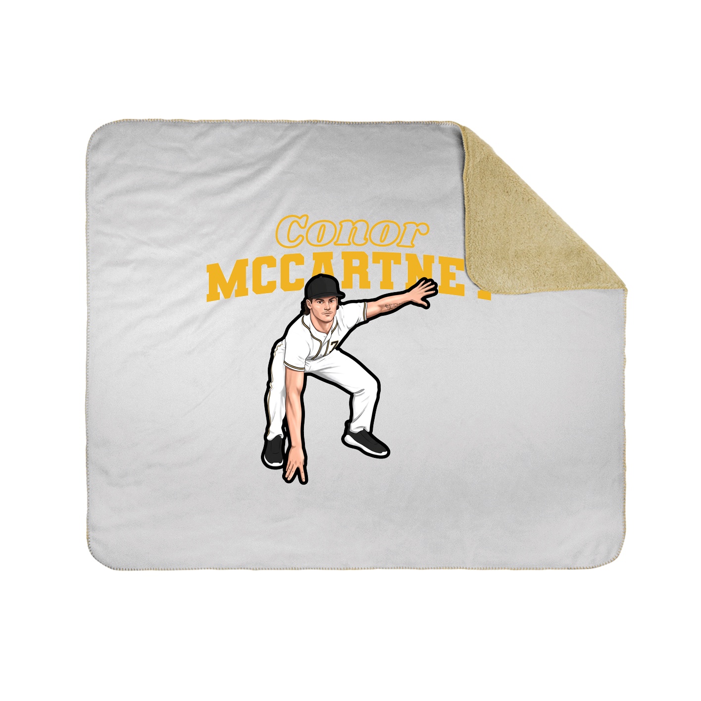 Throw Blanket — Name Arch in White