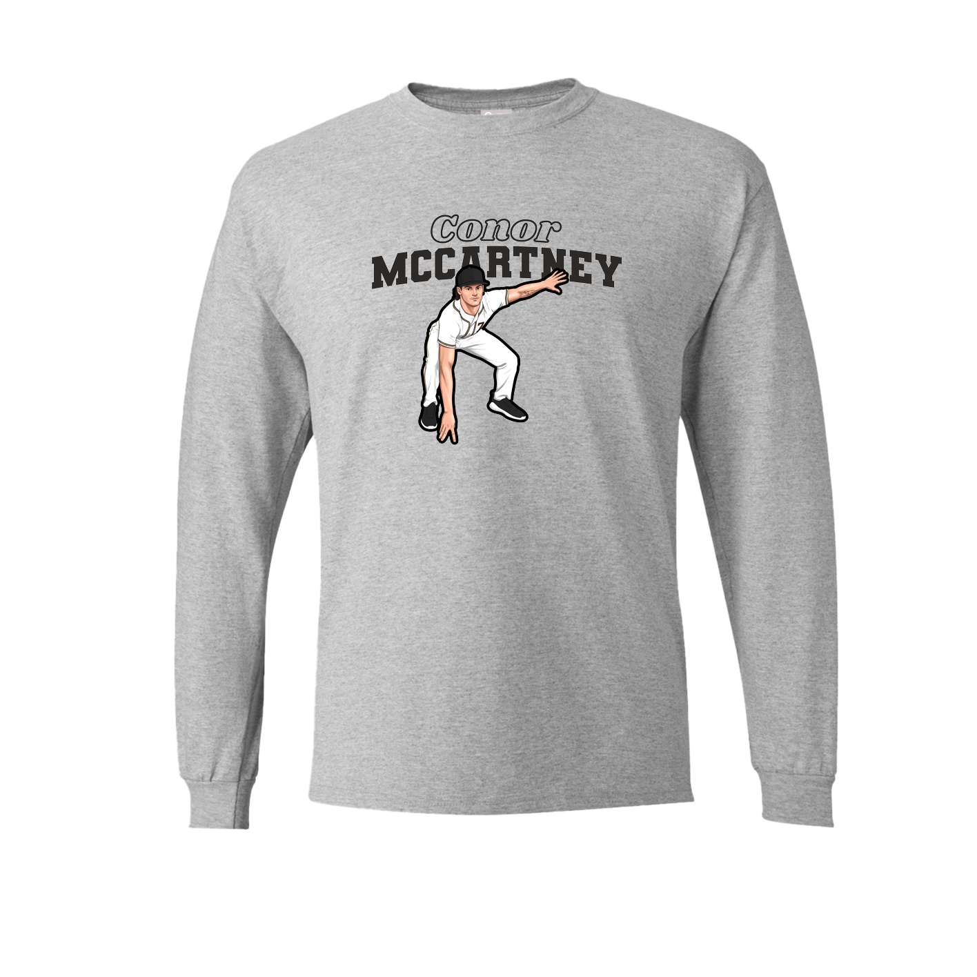 Long Sleeve Tee — Name Arch in Grey